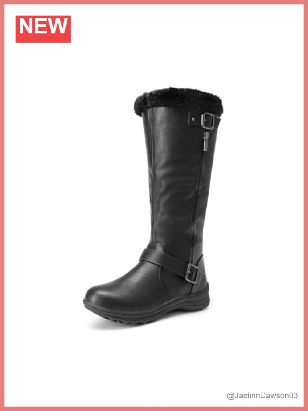 Dream Pairs Knee High Winter Boots Faux Fur Lining Side Zipper